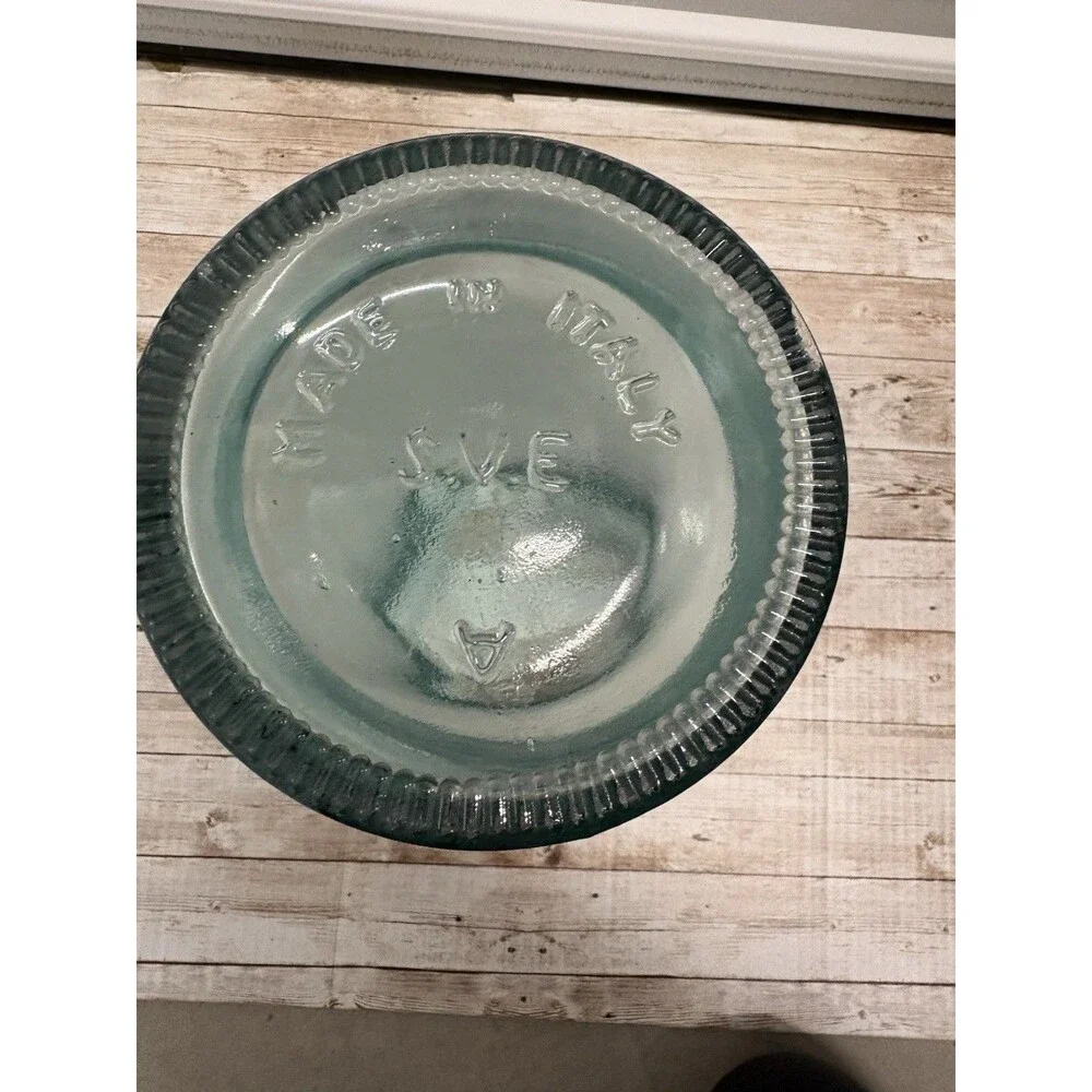 Vintage Italian Aqua Glass Vase – Authentic S.V.E. Made in Italy